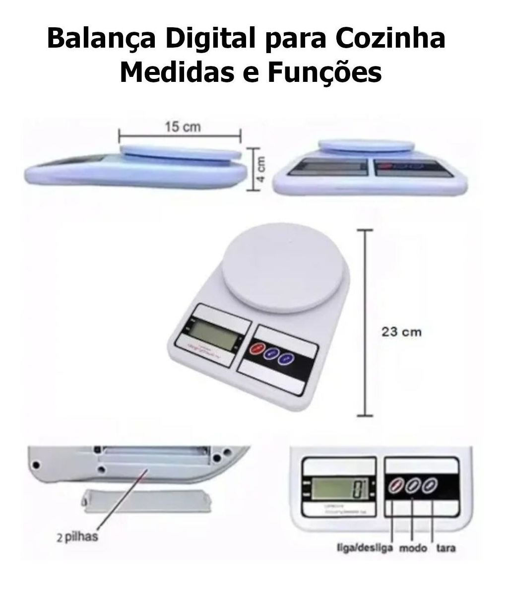 Balança Digital De Precisão Cozinha 10kg Nutrição E Dieta