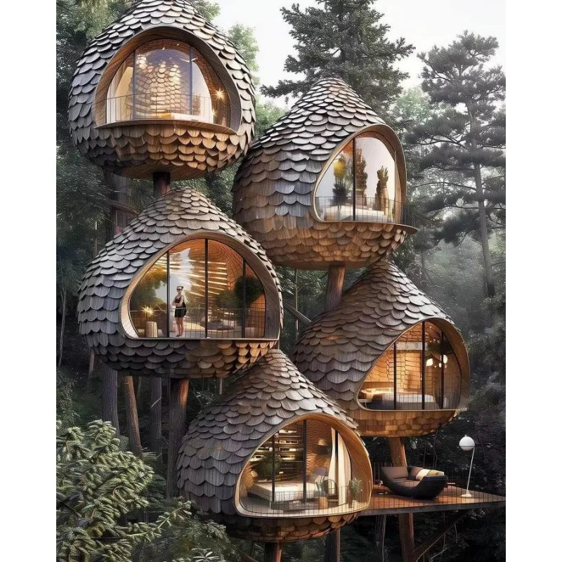 Custom Creative Seeds Wooden House luxury Portable Tiny Hotels Tree House