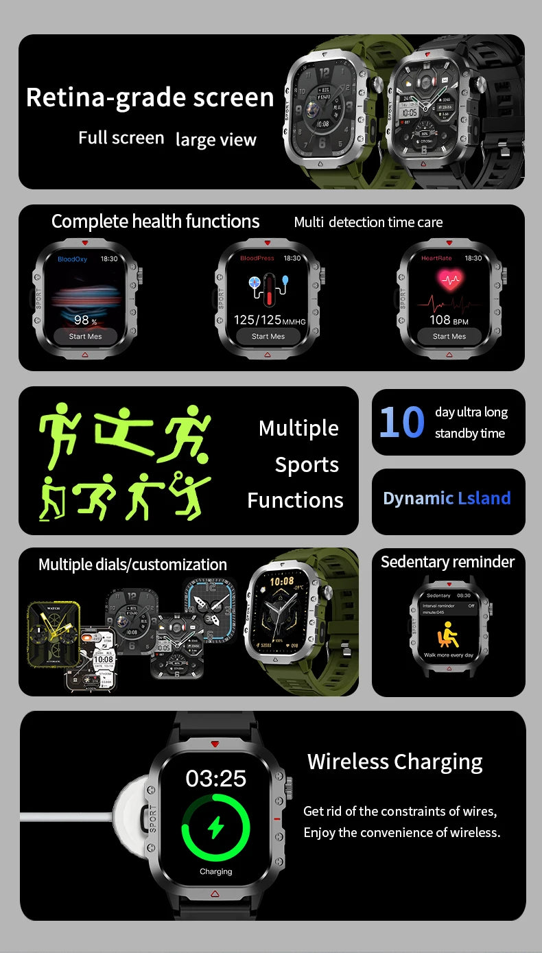 Relógio Inteligente Smartwatch LAXASFIT Super Sport 1.81"HD Lançamento 2025