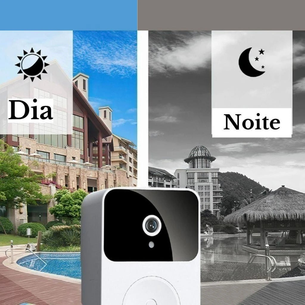 Campainha Wi-Fi Inteligente - Sensor Local Sonoro - Vídeo Câmera - Veja Sua Visita Pelo Celular