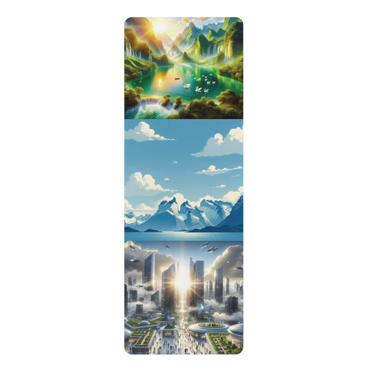 Spiritual Universe Rubber Yoga Mat | Eco-Friendly Workout, Meditation Essentials, Cosmic Design, Gift for Yogis, Home Decor