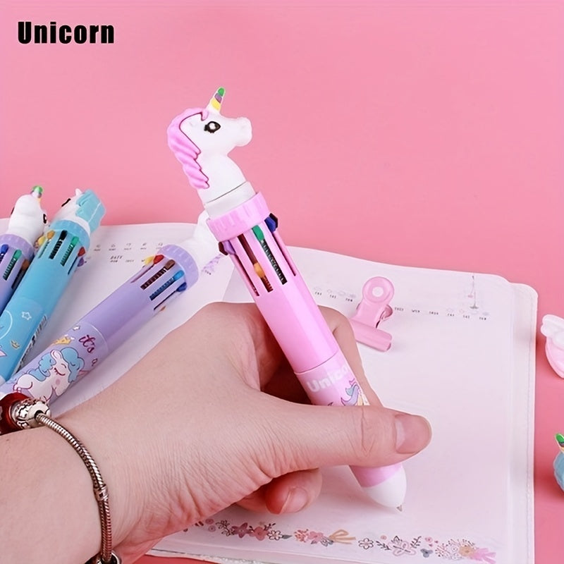 Conjunto de 1 Caneta Esferográfica Kawaii - 10 Canetas em Gel Coloridas para Estudantes, Material de Escritório, Artigos de Papelaria Divertidos para o Halloween e Presente de Natal