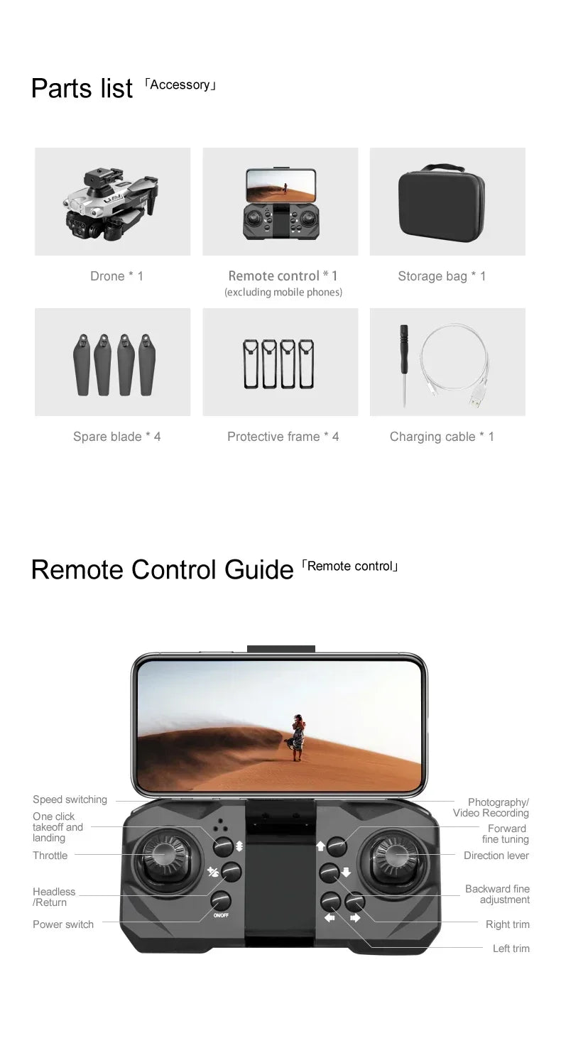 Drone 8K Bexine Series LU200/600 - Fotografia Aérea Profissional LinhaTop 5G GPS WiFi Camera Tripla