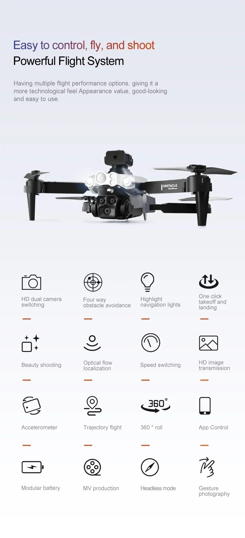 Drone 8K Bexine Series LU200/600 - Fotografia Aérea Profissional LinhaTop 5G GPS WiFi Camera Tripla
