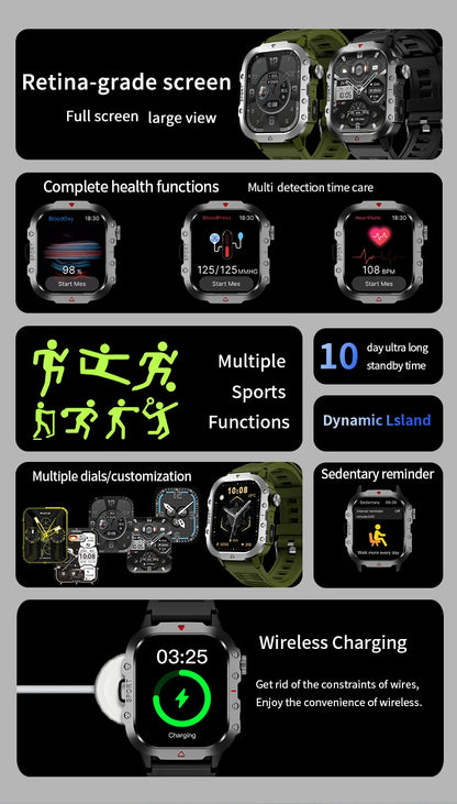 Relógio Inteligente Smartwatch LAXASFIT Super Sport 1.81"HD Lançamento 2025