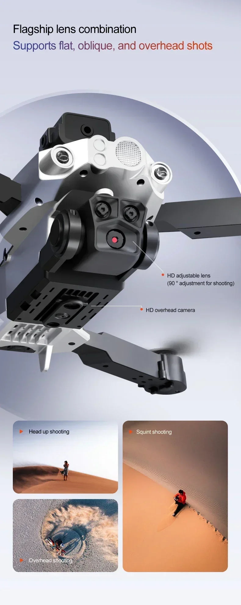 Drone 8K Bexine Series LU200/600 - Fotografia Aérea Profissional LinhaTop 5G GPS WiFi Camera Tripla