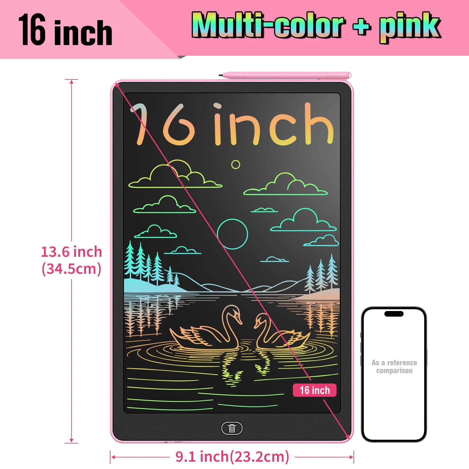 Tablet de Escrita LCD 16 Polegadas - Lousa Digital Colorida Edições Criativas