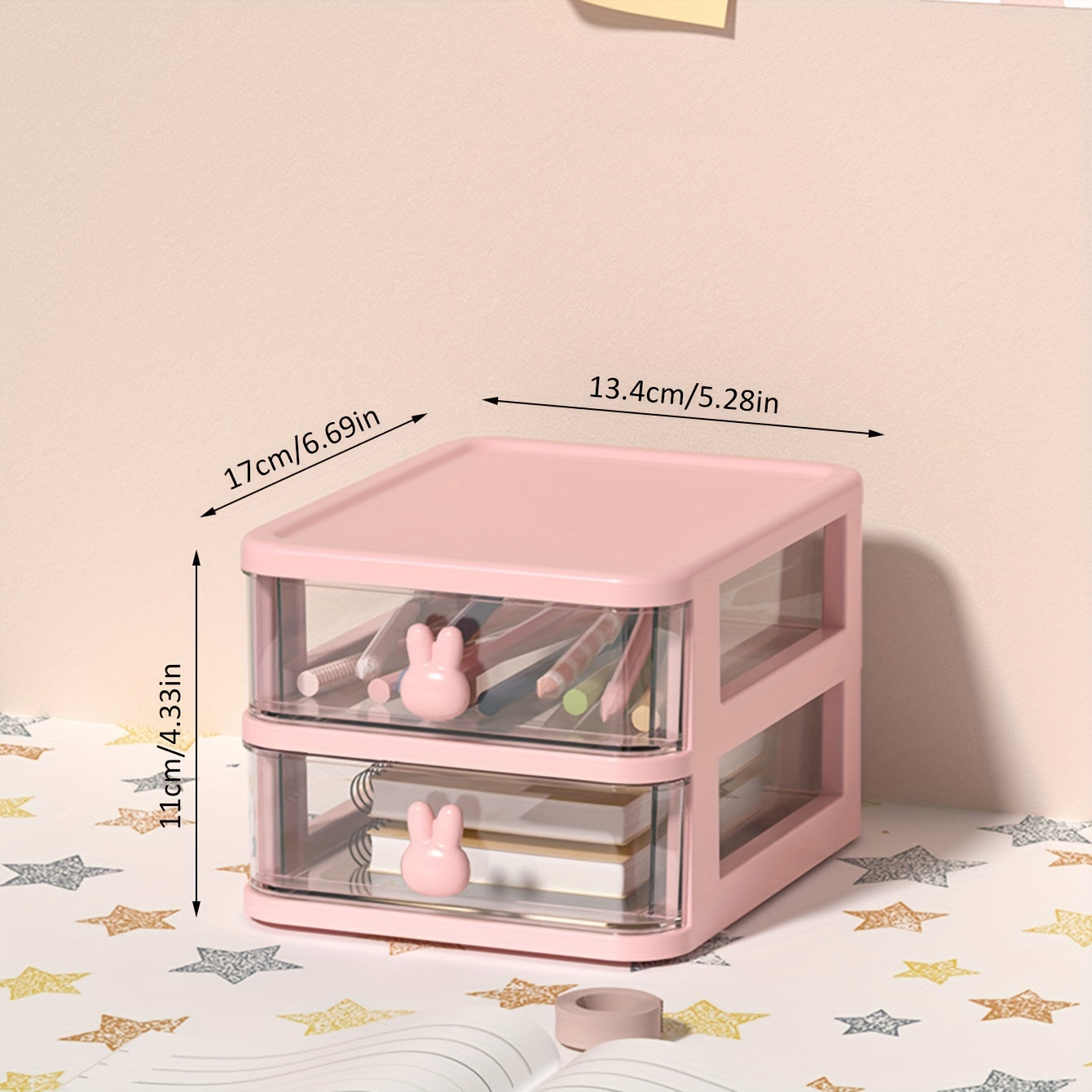 Gaveteiro Rosa Organizador Multicolorido