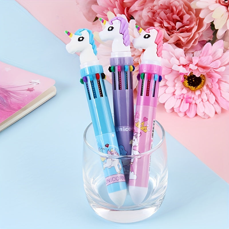 Conjunto de 1 Caneta Esferográfica Kawaii - 10 Canetas em Gel Coloridas para Estudantes, Material de Escritório, Artigos de Papelaria Divertidos para o Halloween e Presente de Natal