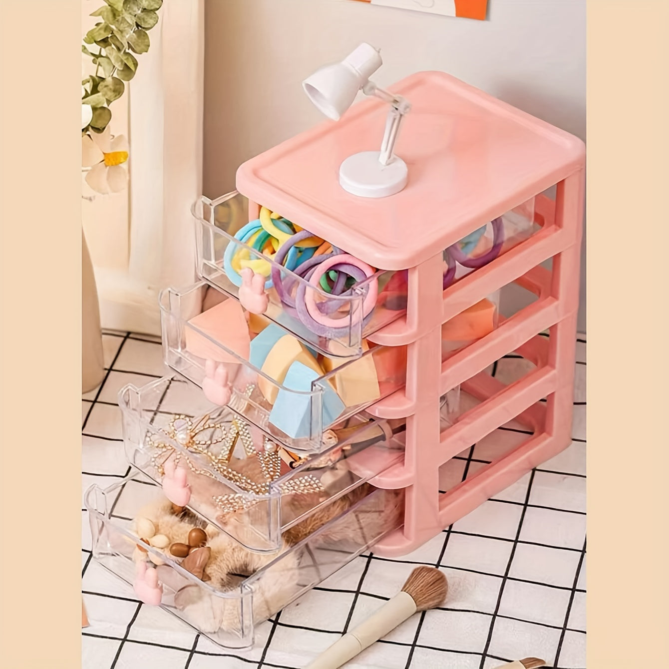 Gaveteiro Rosa Organizador Multicolorido