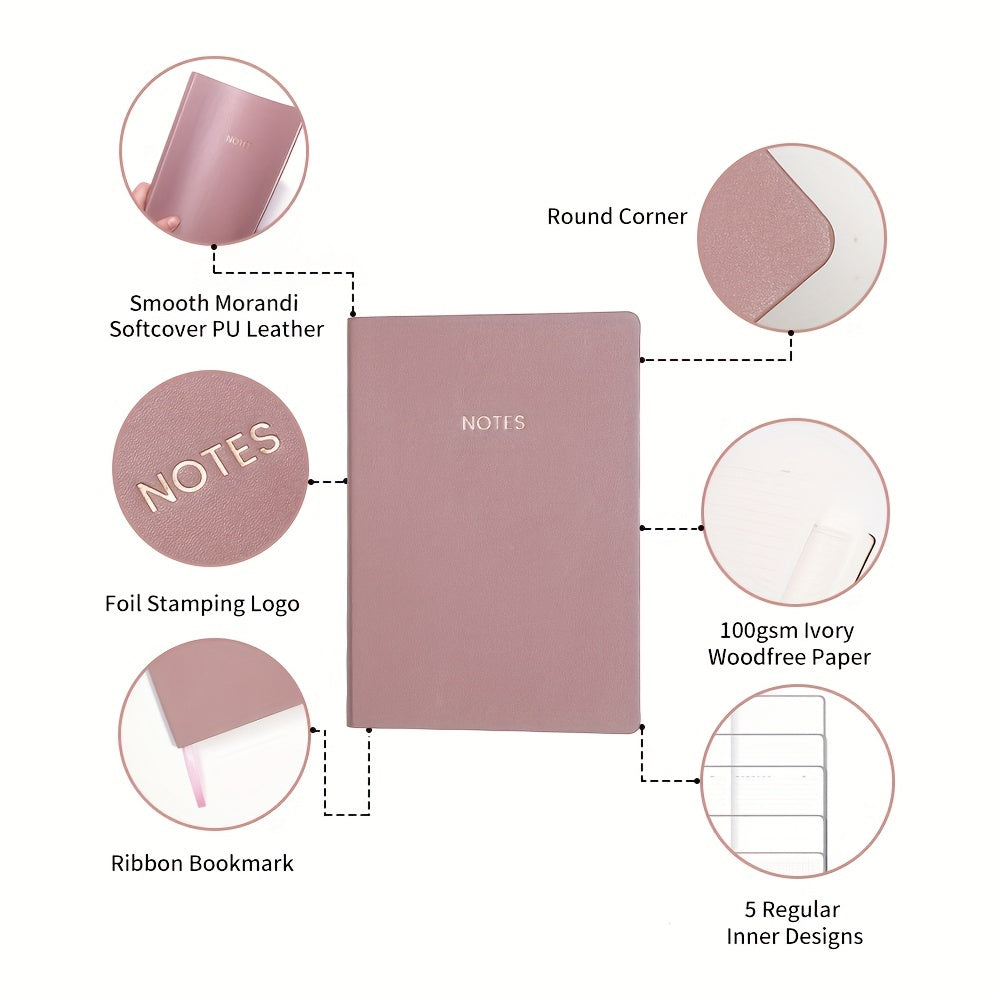 Caderno A5 com 82 folhas e borda arco-íris - Agenda executiva de capa dura com linhas, papel grosso, essencial para escola e escritório, trabalho, estudo e uso pessoal - Material escolar e de escritório da melhor qualidade.