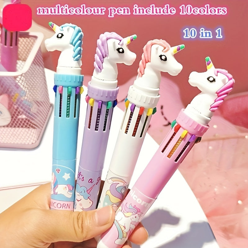 Conjunto de 1 Caneta Esferográfica Kawaii - 10 Canetas em Gel Coloridas para Estudantes, Material de Escritório, Artigos de Papelaria Divertidos para o Halloween e Presente de Natal