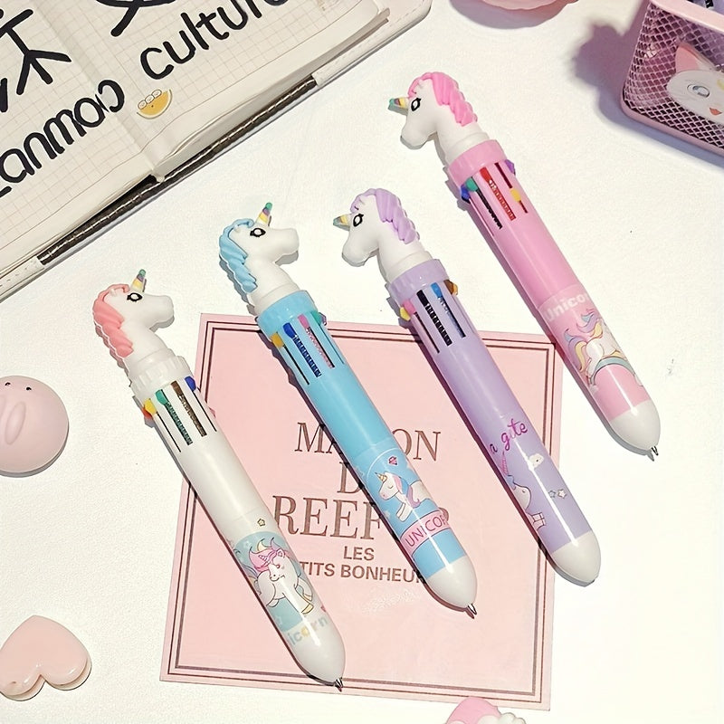 Conjunto de 1 Caneta Esferográfica Kawaii - 10 Canetas em Gel Coloridas para Estudantes, Material de Escritório, Artigos de Papelaria Divertidos para o Halloween e Presente de Natal