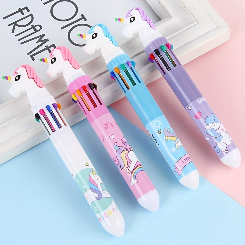 Conjunto de 1 Caneta Esferográfica Kawaii - 10 Canetas em Gel Coloridas para Estudantes, Material de Escritório, Artigos de Papelaria Divertidos para o Halloween e Presente de Natal